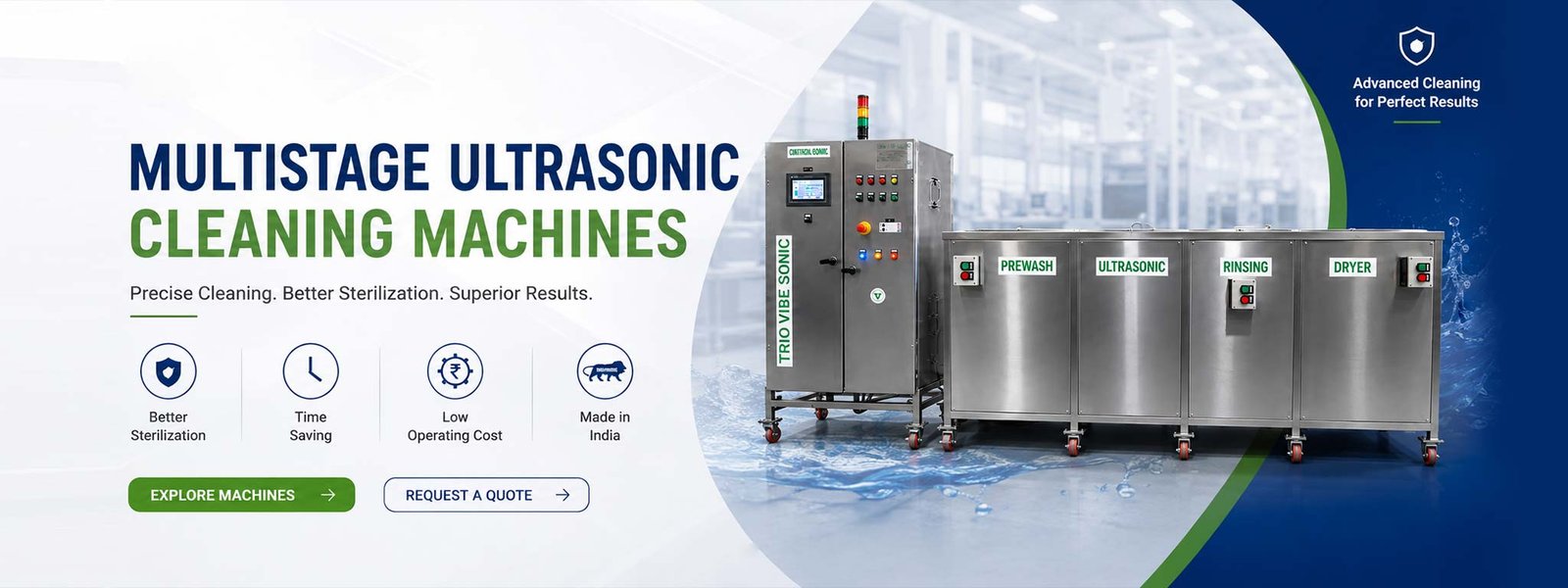 Multistage ultrasonic cleaning machines — precise cleaning and sterilisation